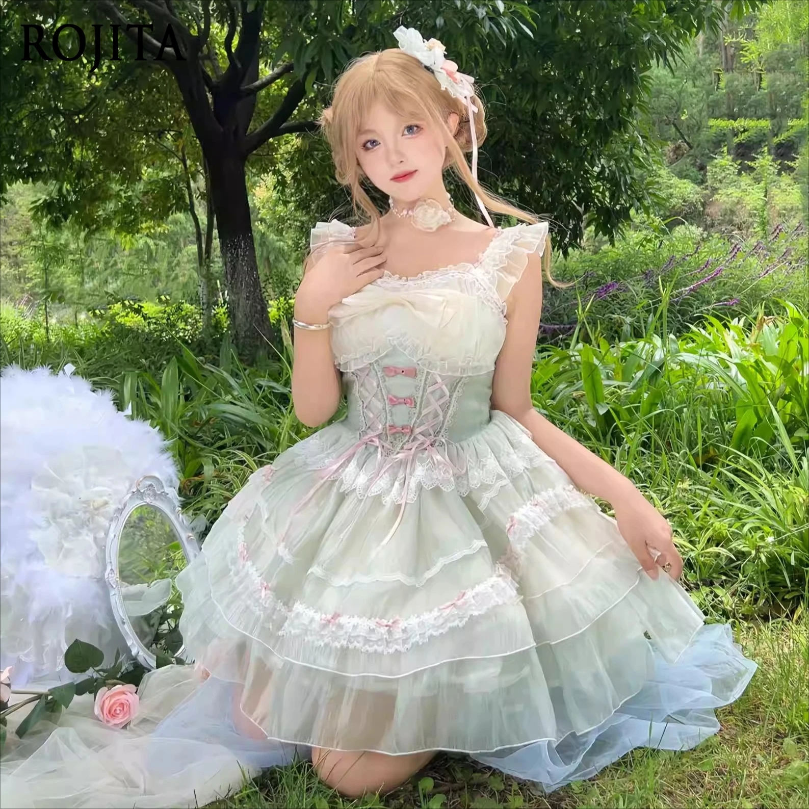 Sleeveless Dress Original Lolita Bow Collar Small Flutter Sleeves Dress Women Gentle Temperament High Waist Slim Fit Dress
Sleeveless Dress Original Lolita Bow Collar Small Flutter Sleeves Dress Women Gentle Temperament High Waist Slim Fit Dress