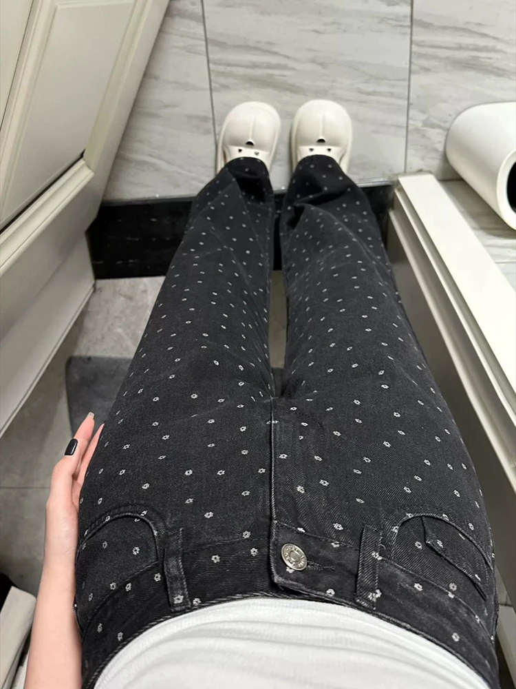 High Waist Slim Jeans Women Polka Dots Loose 2024 Spring Daily Wide Leg Casual Denim Chic Streetwear Vintage Pants
High Waist Slim Jeans Women Polka Dots Loose 2024 Spring Daily Wide Leg Casual Denim Chic Streetwear Vintage Pants
