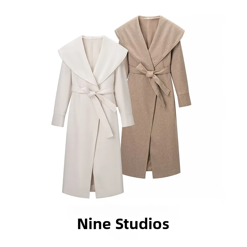 Nine Zar Women's Double-Color Lapel Coat with Belt Loose Casual Woolen Windbreaker Outerwear Commute Sle Long Sve
Nine Zar Women's Double-Color Lapel Coat with Belt Loose Casual Woolen Windbreaker Outerwear Commute Sle Long Sve