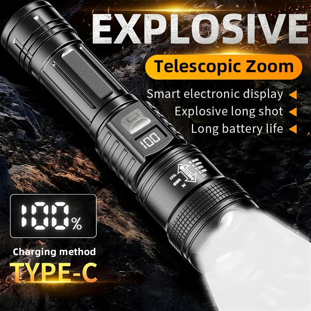 High Strong Power LED Flashlight Tactical Torch USB Rechargeable Zoom Emergency Lights For Outdoor Fishing Work Lighting Lamp
High Strong Power LED Flashlight Tactical Torch USB Rechargeable Zoom Emergency Lights For Outdoor Fishing Work Lighting Lamp