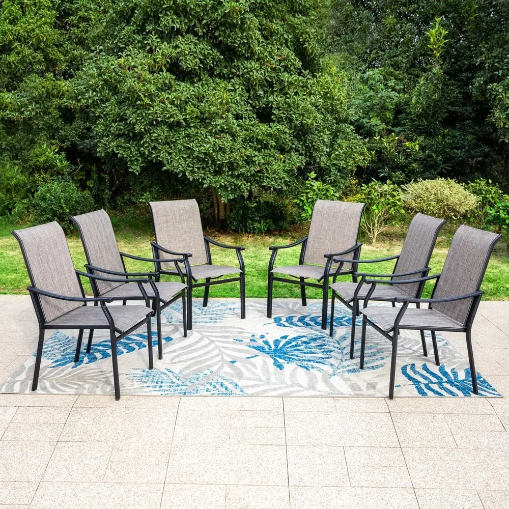 Outdoor Dining Chairs Set of 6, Breathable Textilene Fabric and Metal Frame with Backrest and Armrest,QuickDry and Rustproof,Pa
Outdoor Dining Chairs Set of 6, Breathable Textilene Fabric and Metal Frame with Backrest and Armrest,QuickDry and Rustproof,Pa