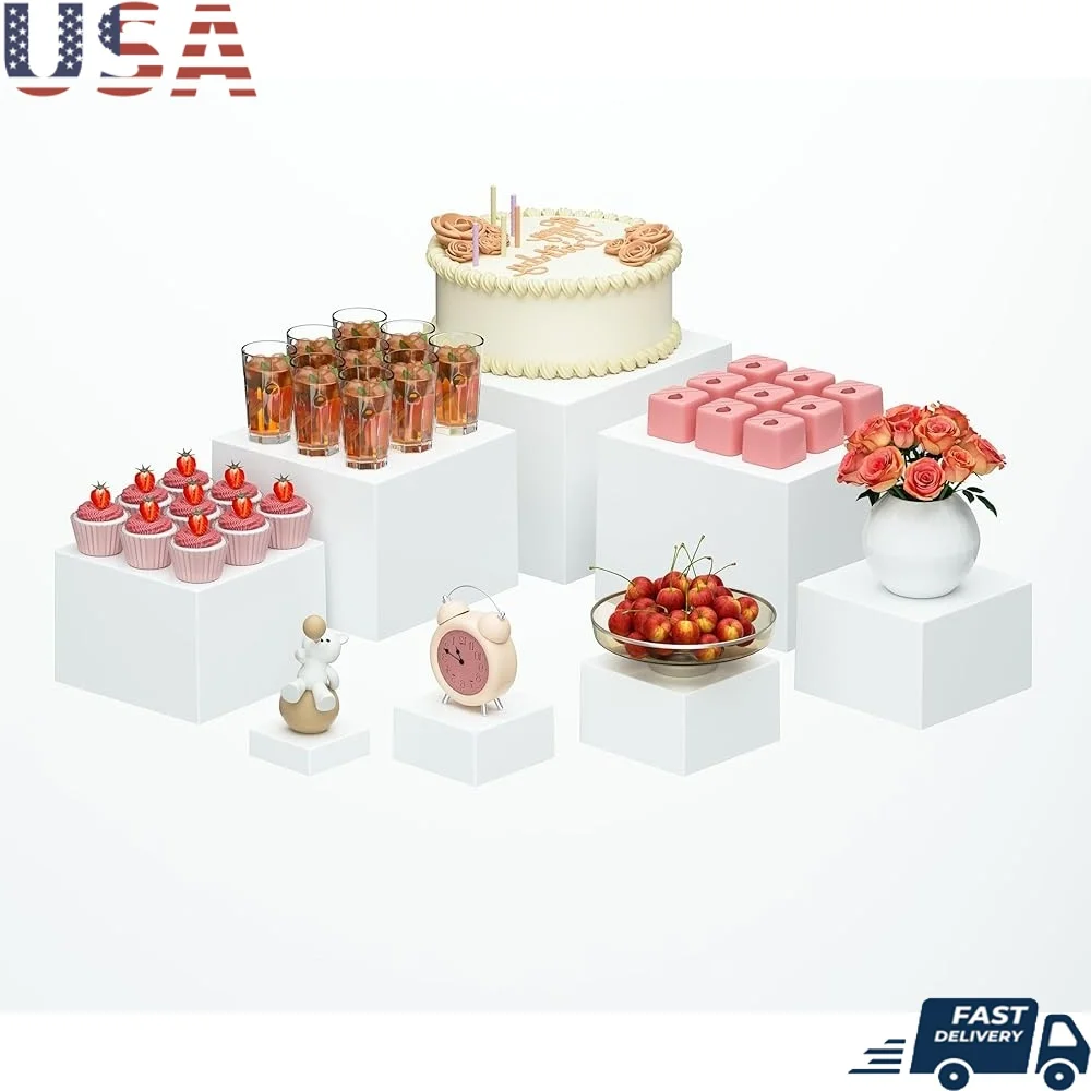 Extra Large 8 Pcs White Acrylic Buffet Risers Display Stands Food Presentation Tiers Stackable Boxes Party Table Organization
Extra Large 8 Pcs White Acrylic Buffet Risers Display Stands Food Presentation Tiers Stackable Boxes Party Table Organization