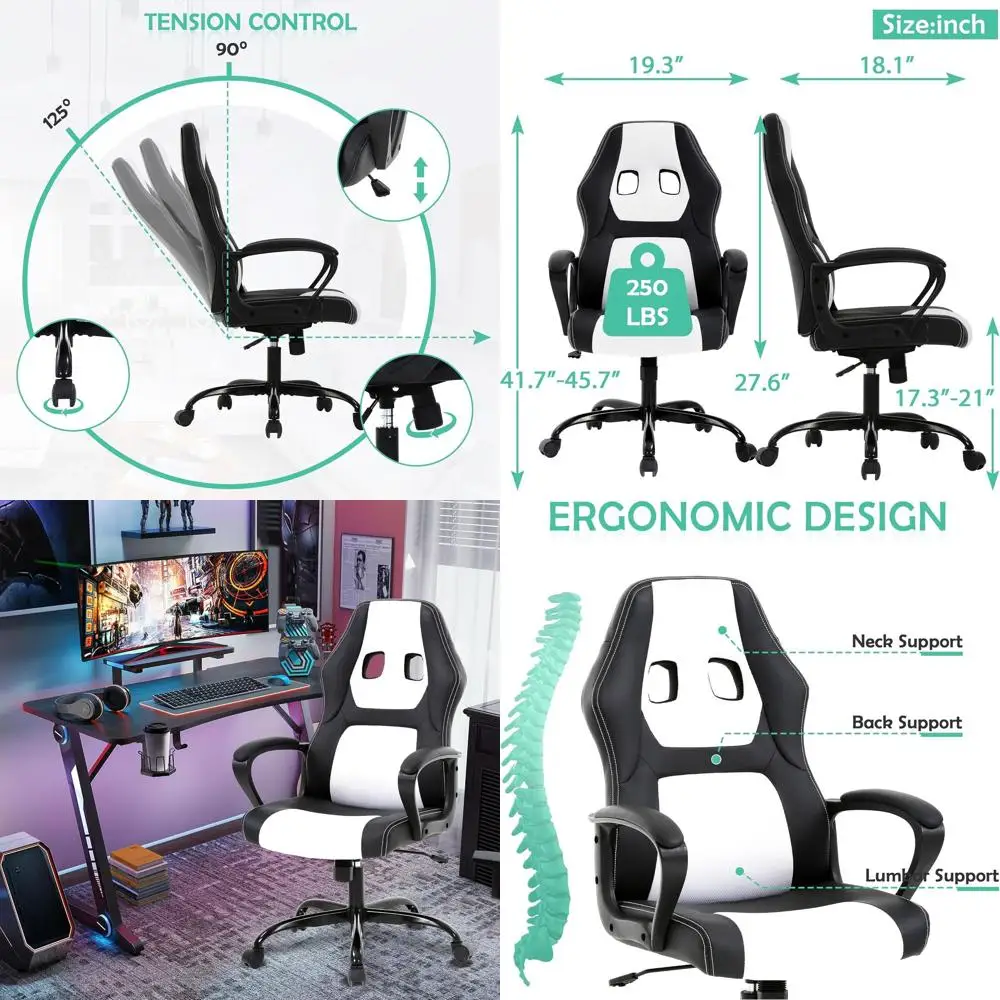 Ergonomic High-Back Swivel Office Chair with Adjustable Armrests for Adults and Teens
Ergonomic High-Back Swivel Office Chair with Adjustable Armrests for Adults and Teens