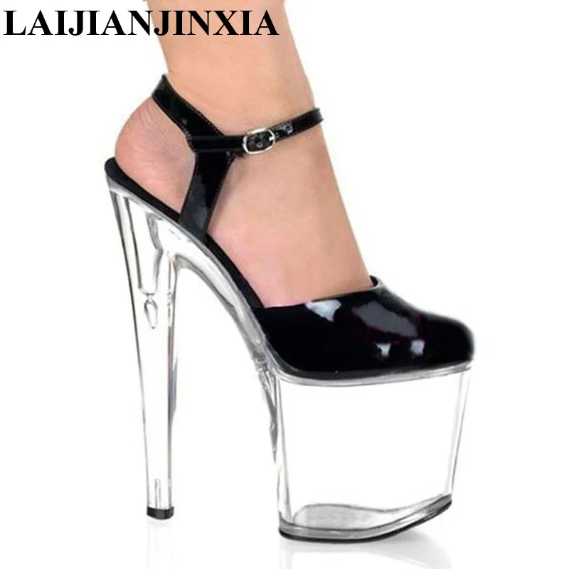 20cm Super High heeled Sandals Shallow Big Size Queen Patent leather Nightclub Pole dancing Shoes Gothic Concise Novelty
20cm Super High heeled Sandals Shallow Big Size Queen Patent leather Nightclub Pole dancing Shoes Gothic Concise Novelty