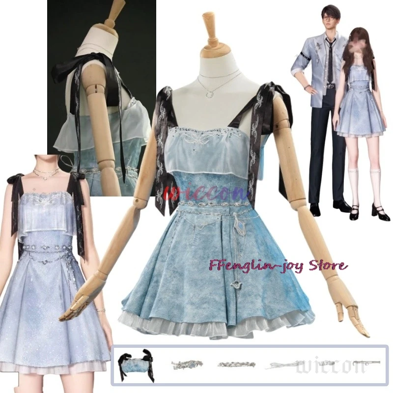 Game Love And Deepspace Heroine Cosplay Xia Yizhou Caleb Couple Birthday Girl Blue Camisole Dress Suit for Woman Girls Skirt
Game Love And Deepspace Heroine Cosplay Xia Yizhou Caleb Couple Birthday Girl Blue Camisole Dress Suit for Woman Girls Skirt