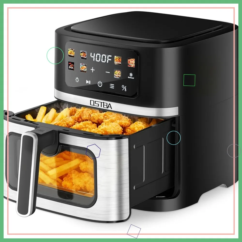 8.5QT Large Air Fryer with Visible Window, 1700W Fast Cooking, Digital Touchscreen, 8 Presets, Dishwasher Safe
8.5QT Large Air Fryer with Visible Window, 1700W Fast Cooking, Digital Touchscreen, 8 Presets, Dishwasher Safe