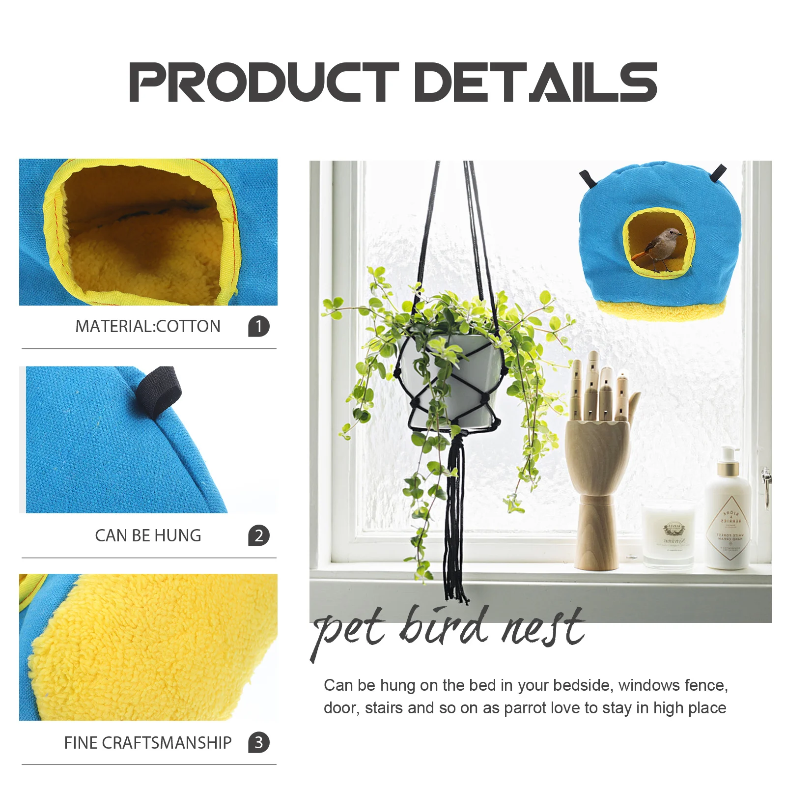 Bird Warm Nest Hanging Bird Hammock Parrot Winter Nest Soft Bed for Small Birds Pets Parakeet Winter Hammock 
Bird Warm Nest Hanging Bird Hammock Parrot Winter Nest Soft Bed for Small Birds Pets Parakeet Winter Hammock