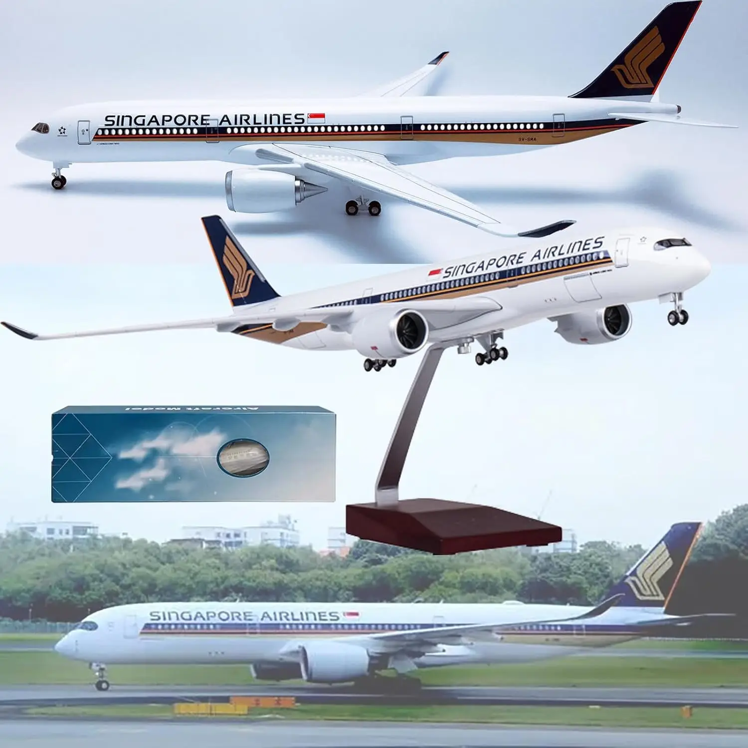 47cm Airplane Toy 1/142 Scale A350 Singapore Airways Diecast Resin Model Planes With Lights & Wheels For Children's Toy Souvenir
47cm Airplane Toy 1/142 Scale A350 Singapore Airways Diecast Resin Model Planes With Lights & Wheels For Children's Toy Souvenir