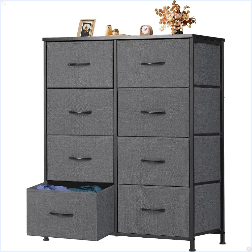 Seven-drawer bedroom wardrobe, wooden top, easy-pull fabric drawers, clothing storage and organization cabinet, classic gray.
Seven-drawer bedroom wardrobe, wooden top, easy-pull fabric drawers, clothing storage and organization cabinet, classic gray.