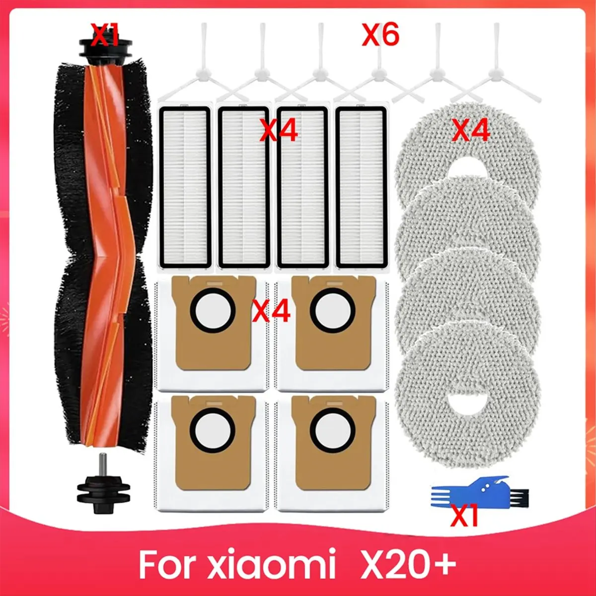 A51U For Xiaomi X20+ Robot Vacuum Cleaner Main Side Brush Hepa Filter Mop Cloth Dust Bags Replacement Parts Accessories
A51U For Xiaomi X20+ Robot Vacuum Cleaner Main Side Brush Hepa Filter Mop Cloth Dust Bags Replacement Parts Accessories