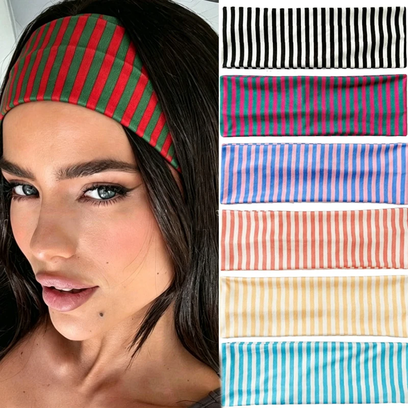 Color Striped Headbands for Women Wide Non Slip Wraps Elastic Stretchy Head Bands Fashion Bandanas Workout Yoga Cute Hair Bands
Color Striped Headbands for Women Wide Non Slip Wraps Elastic Stretchy Head Bands Fashion Bandanas Workout Yoga Cute Hair Bands