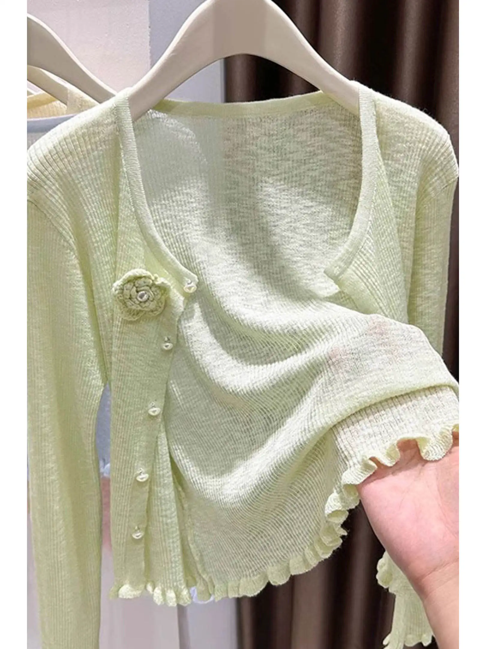 Korean Style Early Autumn Knitted Sun Protection Cardigan Women's Strap Dress Outer Shawl Lace Flower Thin Cover up
Korean Style Early Autumn Knitted Sun Protection Cardigan Women's Strap Dress Outer Shawl Lace Flower Thin Cover up