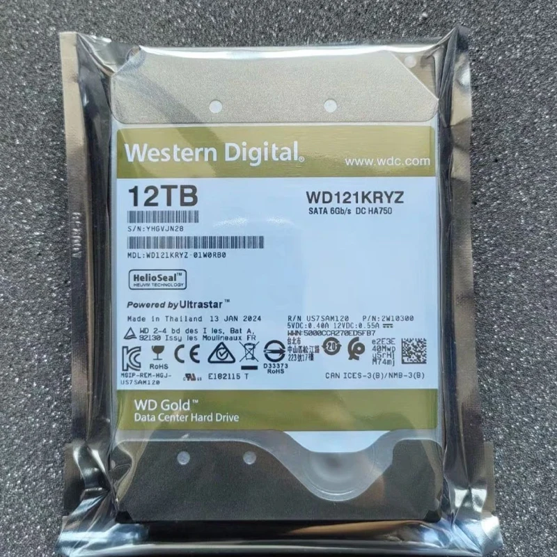 WD gold 12TB WD121VRYZ disk HDD 12TB super large capacity 7200 speed NAS desktop server workstation general SATA 256M
WD gold 12TB WD121VRYZ disk HDD 12TB super large capacity 7200 speed NAS desktop server workstation general SATA 256M