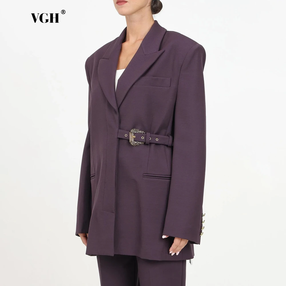 VGH Desinger Spliced Belt Loose Blazers for Women Notched Collar Long Sleeve Patchwork Poctets Temperament Coats Female Fashion
VGH Desinger Spliced Belt Loose Blazers for Women Notched Collar Long Sleeve Patchwork Poctets Temperament Coats Female Fashion
