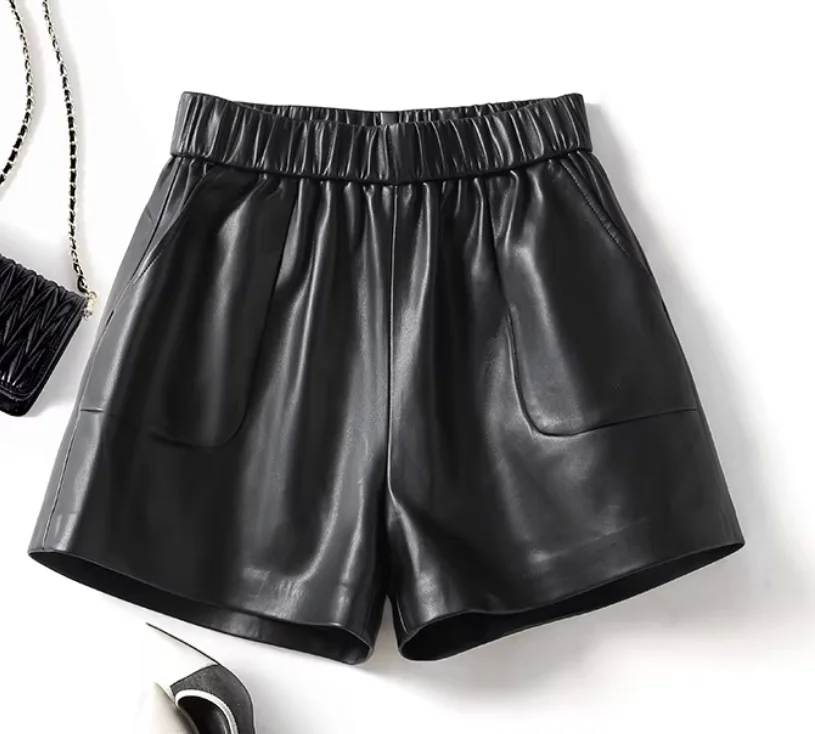 Women's High Waist Leather Pants Spring Fashion Short Length Loose Wide Leg A-Shaped Outerwear Sheepskin Boot Pa
Women's High Waist Leather Pants Spring Fashion Short Length Loose Wide Leg A-Shaped Outerwear Sheepskin Boot Pa