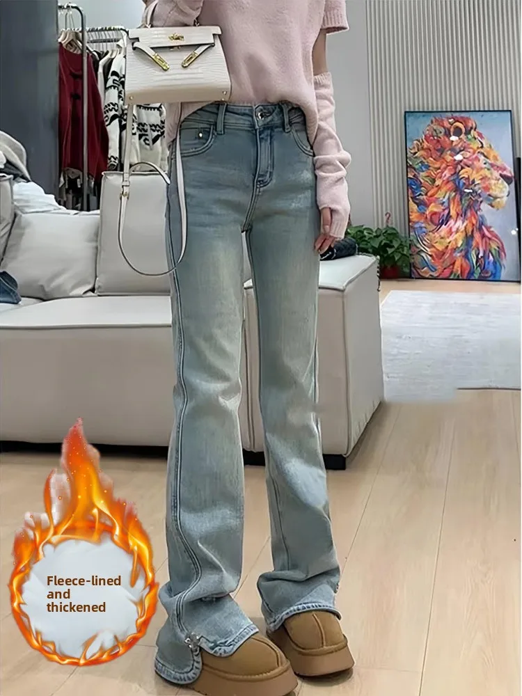 Джинсы с прямыми штанинами и высокой талией, облегающие брюки Fce Lined Thi, женские свободные широкие брюки, осень-зима, новые джинсовые брюки
Джинсы с прямыми штанинами и высокой талией, облегающие брюки Fce Lined Thi, женские свободные широкие брюки, осень-зима, новые джинсовые брюки