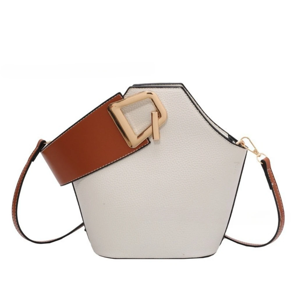 Women's PU Leather Crossbody Bucket Bag Fashion Wide Strap Shoulder Handbag Geometric Metal Buckle Purse for Ladies
Women's PU Leather Crossbody Bucket Bag Fashion Wide Strap Shoulder Handbag Geometric Metal Buckle Purse for Ladies