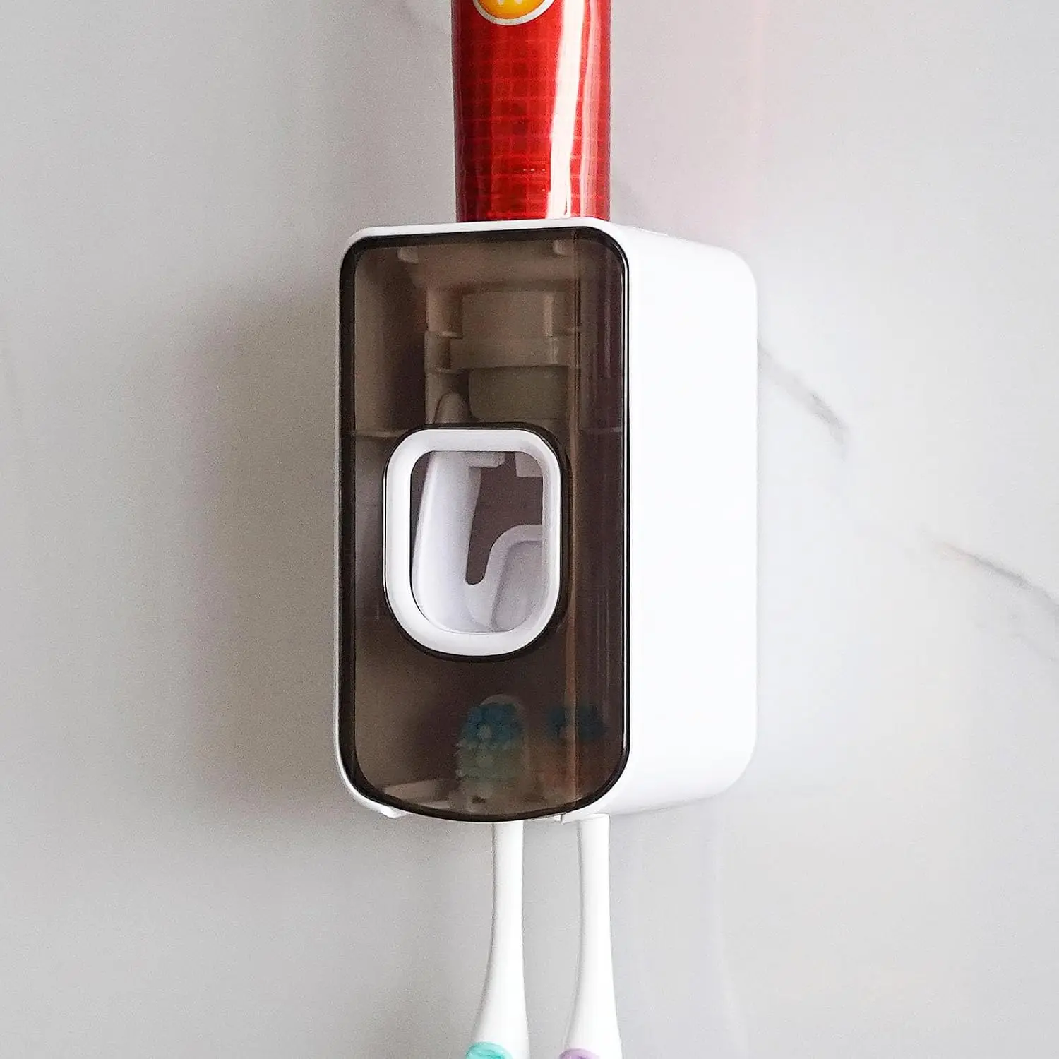 2 Slot Toothbrush Holder with Automatic Toothpaste Dispenser Wall Mounted, 2 in 1 Toothbrush and Toothpaste Organizer for
2 Slot Toothbrush Holder with Automatic Toothpaste Dispenser Wall Mounted, 2 in 1 Toothbrush and Toothpaste Organizer for