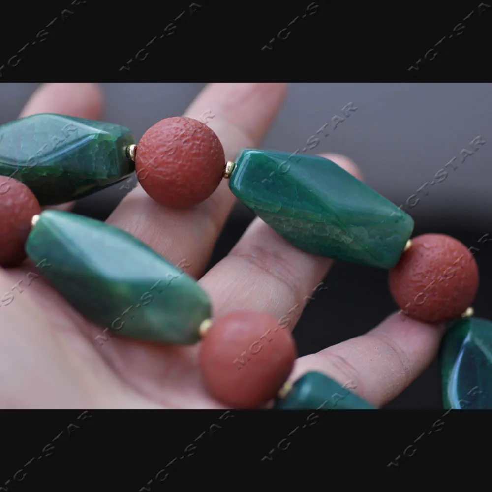 MCT·STAR 20'' 40mm Green Cube Agate Red Round Citrus Peel Agate Necklace CZ (Z14545)
MCT·STAR 20'' 40mm Green Cube Agate Red Round Citrus Peel Agate Necklace CZ (Z14545)