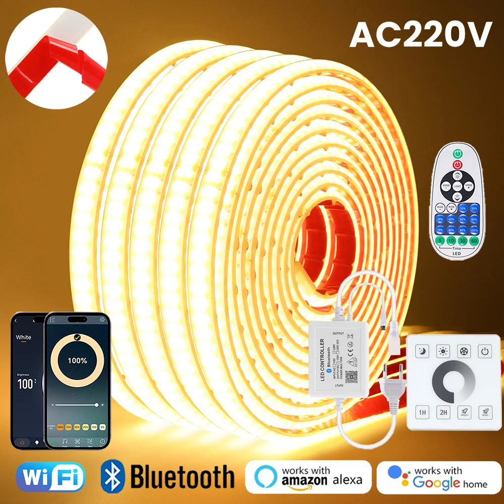 Светодиодная лента COB с регулируемой яркостью, 220 В, Wi-Fi, Bluetooth, настенная, сенсорная, самоклеящаяся, с 23-клавишным пультом ДУ, водонепроницаемая, 240 светодиодов, гибкая, для домашнего декора
Светодиодная лента COB с регулируемой яркостью, 220 В, Wi-Fi, Bluetooth, настенная, сенсорная, самоклеящаяся, с 23-клавишным пультом ДУ, водонепроницаемая, 240 светодиодов, гибкая, для домашнего декора