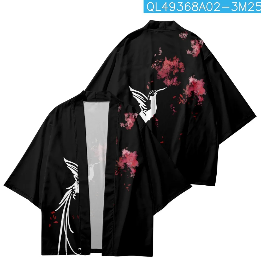Fashion Floral Bird Print Black Loose Japanese Cardigan Men Beach Kimono Cosplay Tops Women Yukata Clothing
Fashion Floral Bird Print Black Loose Japanese Cardigan Men Beach Kimono Cosplay Tops Women Yukata Clothing