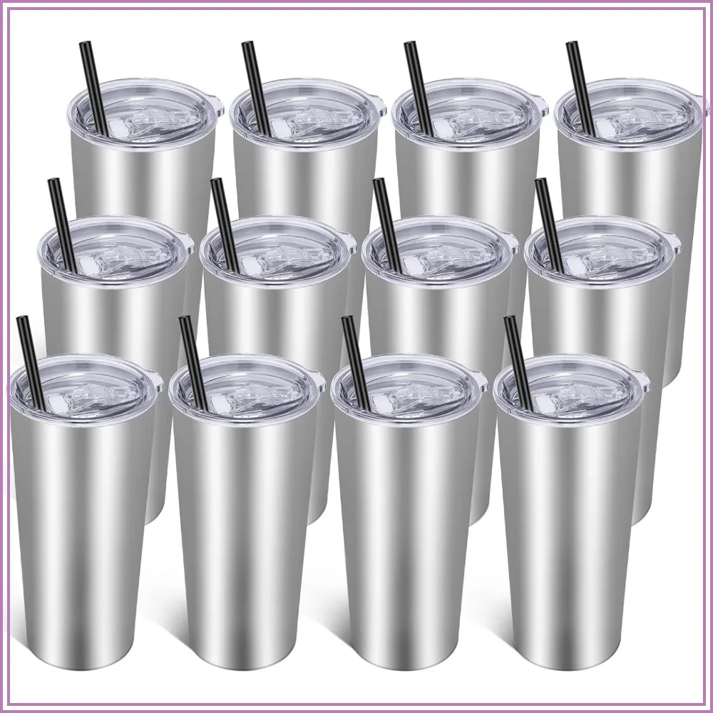 20oz Stainless Steel Vacuum Insulated Tumbler 12 Pack with Lid and Straw, Double Wall Coffee Cup Travel Mug
20oz Stainless Steel Vacuum Insulated Tumbler 12 Pack with Lid and Straw, Double Wall Coffee Cup Travel Mug