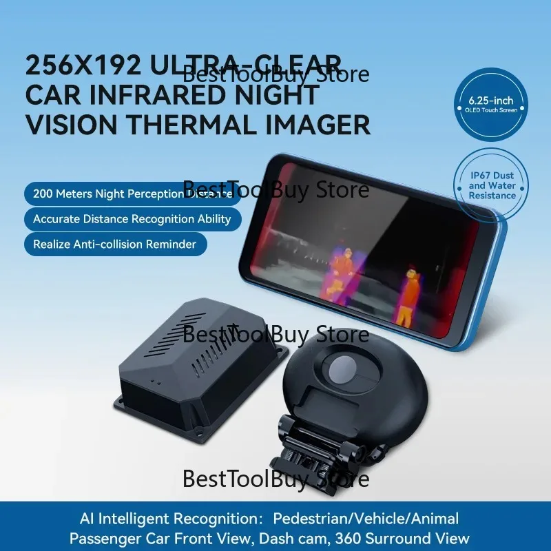 Night Vision Camera for Car 6.25" Screen 256*192 Thermal Imaging Camera Support Car Recorder 360 Around View Video Record, WIFI
Night Vision Camera for Car 6.25" Screen 256*192 Thermal Imaging Camera Support Car Recorder 360 Around View Video Record, WIFI