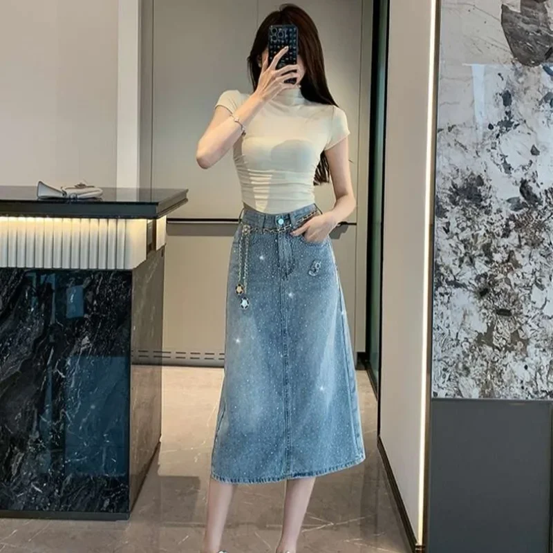 Midi Female Jeans Skirts Blue Y2k Vintage New in 2025 Trend Harajuku Summer Stylish Casual Cheap High Waist Women's Denim Skirt
Midi Female Jeans Skirts Blue Y2k Vintage New in 2025 Trend Harajuku Summer Stylish Casual Cheap High Waist Women's Denim Skirt