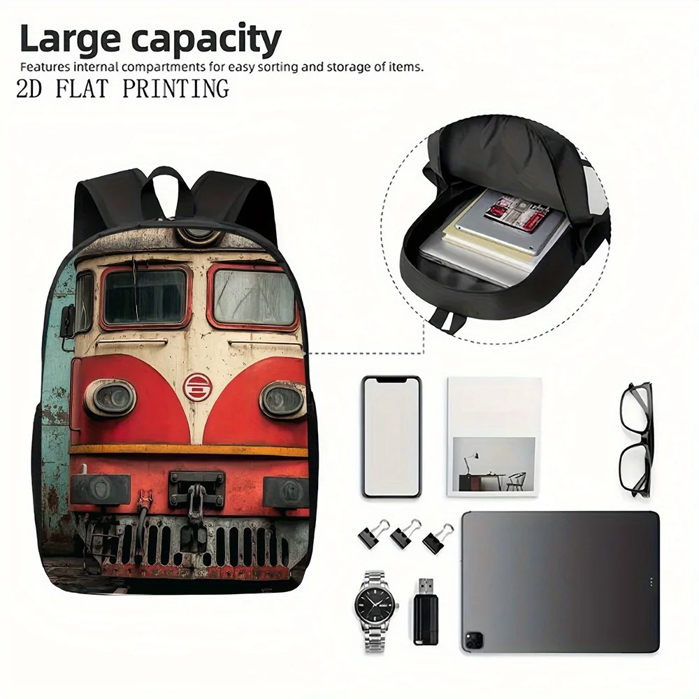 1pc Retro Train Graphic Backpack Made with Sturdy Material And Trendy Style, for Teenager, For Teenager
1pc Retro Train Graphic Backpack Made with Sturdy Material And Trendy Style, for Teenager, For Teenager