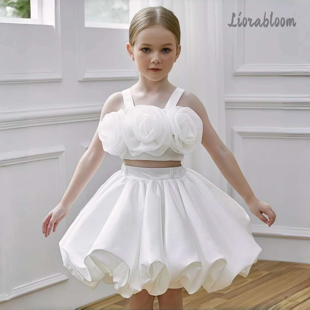 Girls' White Flower Girl Dress Two-Piece Strappy Fluffy Skirt Set Women's Wedding Party Attire Dress свадебное платье
Girls' White Flower Girl Dress Two-Piece Strappy Fluffy Skirt Set Women's Wedding Party Attire Dress свадебное платье