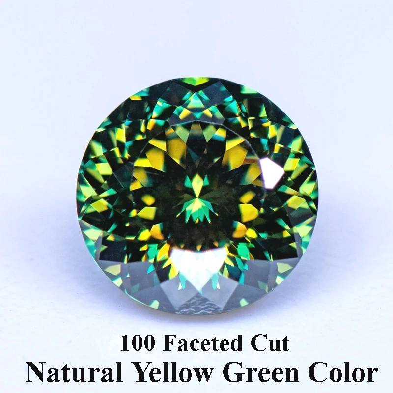 Moissanite Stone Yellow Green Color 100 Faceted Cut Round Shape Lab Grown Diamond Charms Woman Jewelry With GRA Certificate
Moissanite Stone Yellow Green Color 100 Faceted Cut Round Shape Lab Grown Diamond Charms Woman Jewelry With GRA Certificate