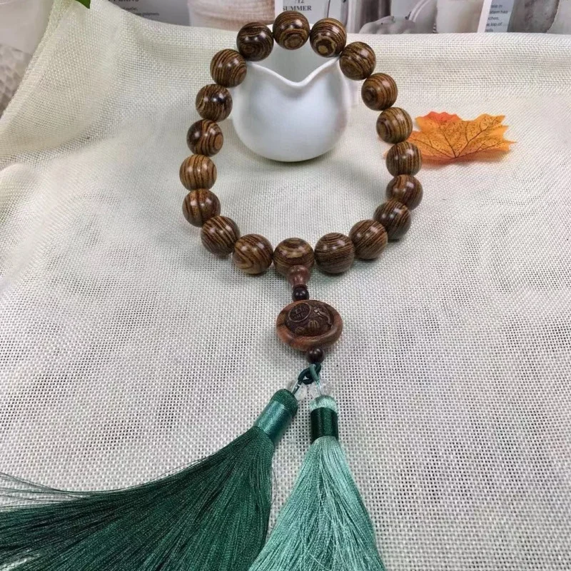 Natural Tiger Skin Sandalwood Bracelet, Old Material, Fortune-Bringing 18-Bead Tassel Handheld DIY Vintage Decorative Pendant fo
Natural Tiger Skin Sandalwood Bracelet, Old Material, Fortune-Bringing 18-Bead Tassel Handheld DIY Vintage Decorative Pendant fo
