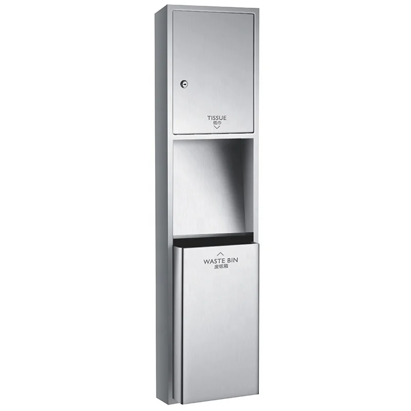 304 Stainless Steel Commercial Embedded Bathroom Paper Towel Dispenser / Trash
304 Stainless Steel Commercial Embedded Bathroom Paper Towel Dispenser / Trash