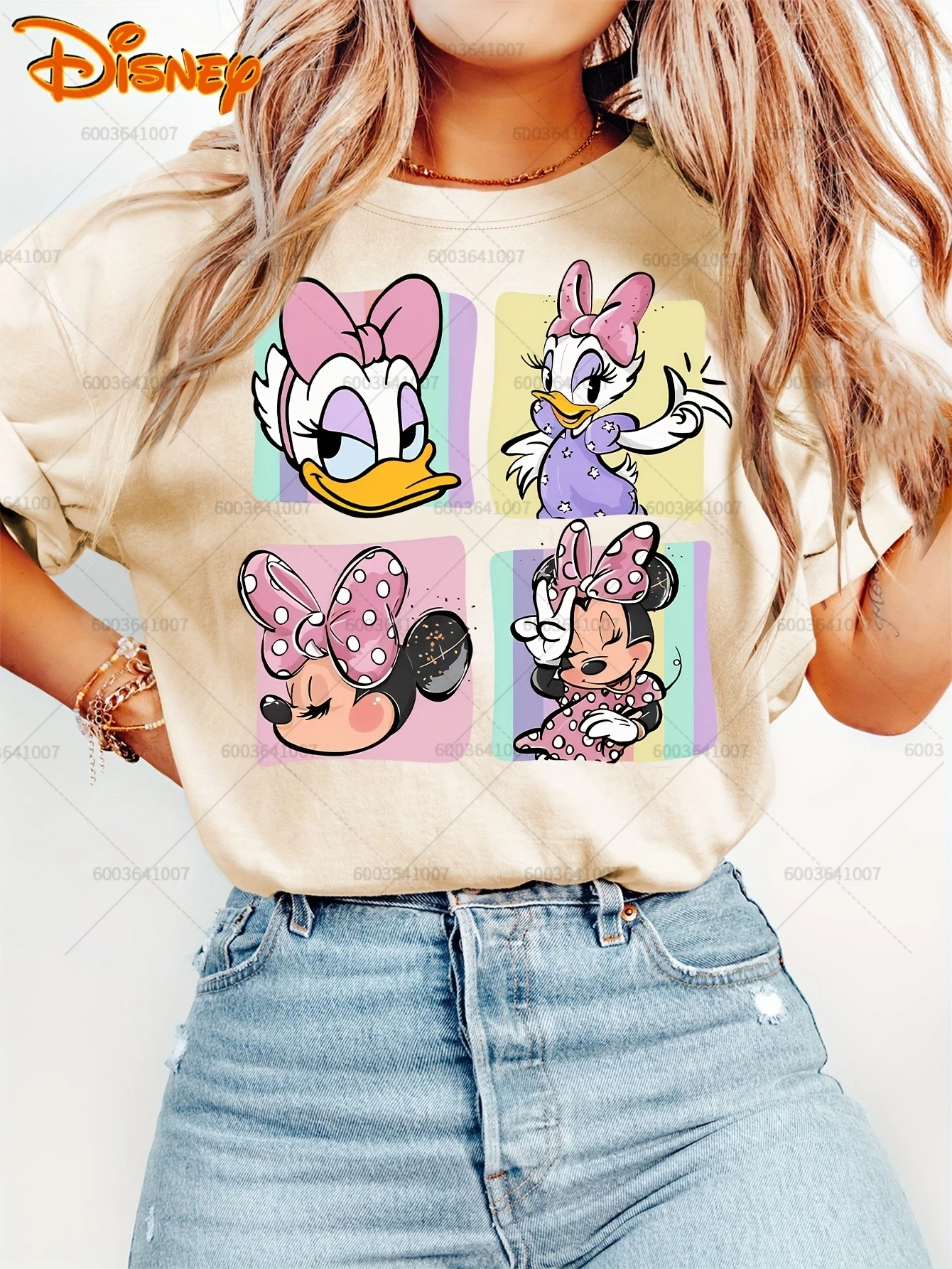 Новая винтажная хлопковая футболка Disney Minnie & Daisy для женщин и мужчин, футболка с круглым вырезом, женская одежда унисекс, топ большого размера для пар с коротким рукавом
Новая винтажная хлопковая футболка Disney Minnie & Daisy для женщин и мужчин, футболка с круглым вырезом, женская одежда унисекс, топ большого размера для пар с коротким рукавом