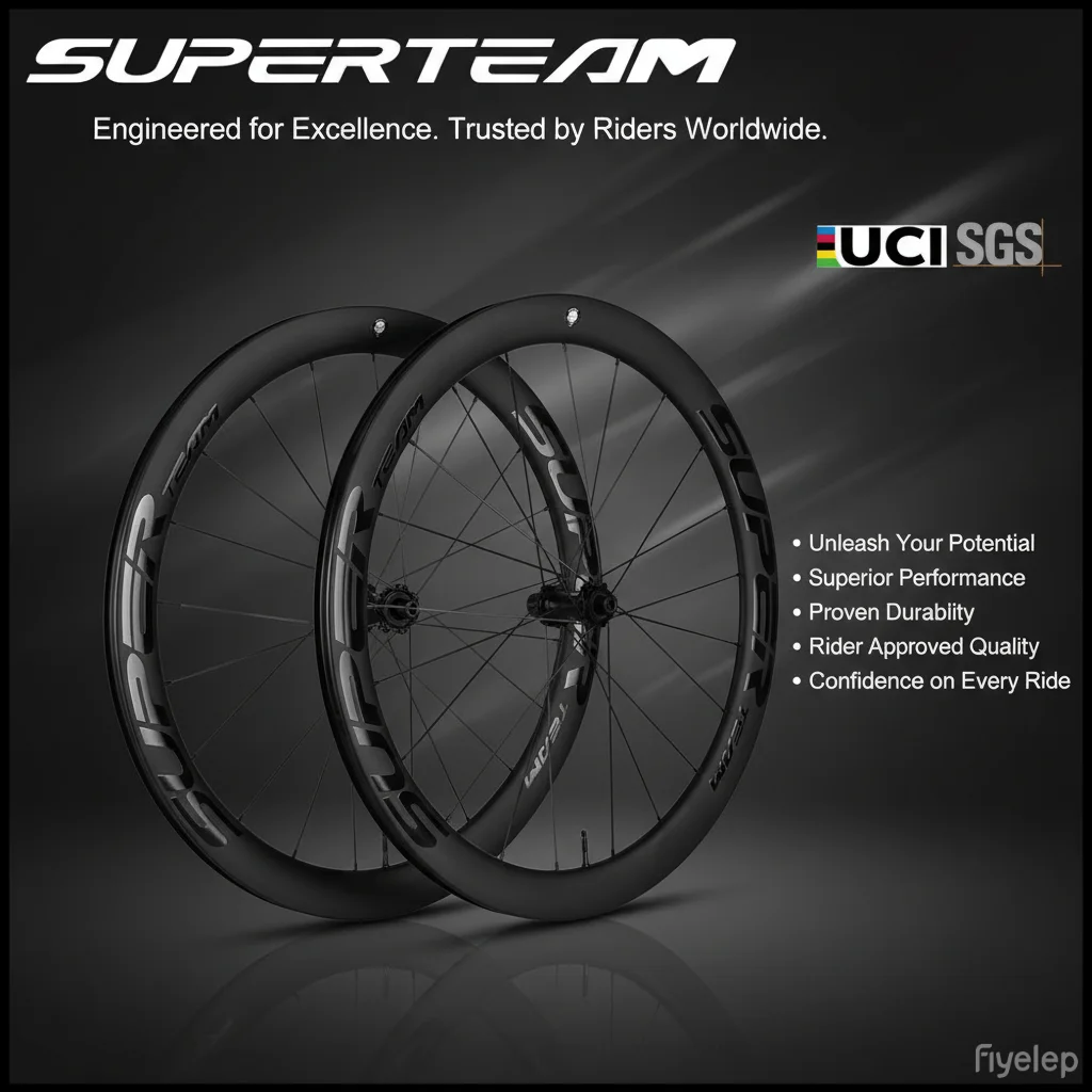 SUPERTEAM 700C Full D28-50 Карбоновая колесная пара Clincher Бескамерные колеса для шоссейного велосипеда Карбоновые колеса для дискового тормоза
SUPERTEAM 700C Full D28-50 Карбоновая колесная пара Clincher Бескамерные колеса для шоссейного велосипеда Карбоновые колеса для дискового тормоза