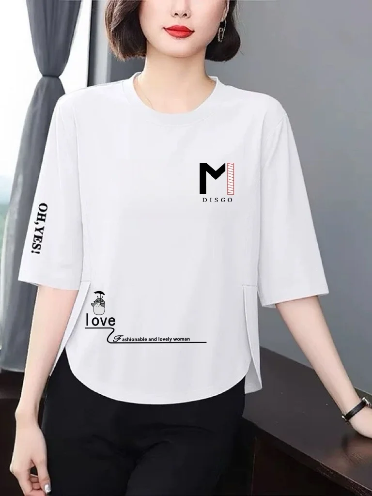New 2026 Casual Loose Women's T-shirt 7/5 Sleeve Breathable Polyester Fiber Elegant Style Printed Regular Sleeve Length
New 2026 Casual Loose Women's T-shirt 7/5 Sleeve Breathable Polyester Fiber Elegant Style Printed Regular Sleeve Length