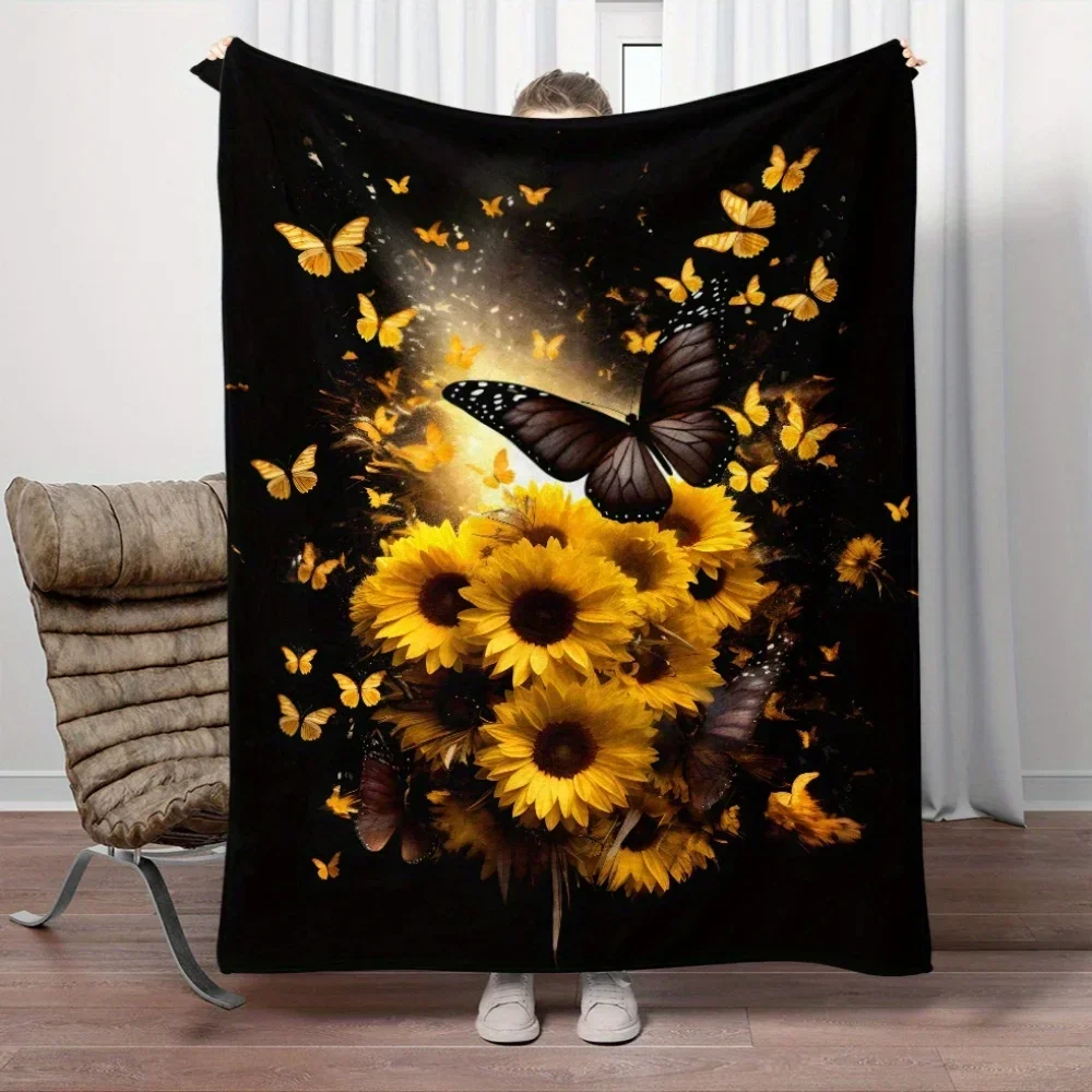 Sunflower and Butterfly Printed Flannel Blanket Soft Polyester Fleece Lightweight AllSeason Comfort for Sofa and Bed
Sunflower and Butterfly Printed Flannel Blanket Soft Polyester Fleece Lightweight AllSeason Comfort for Sofa and Bed