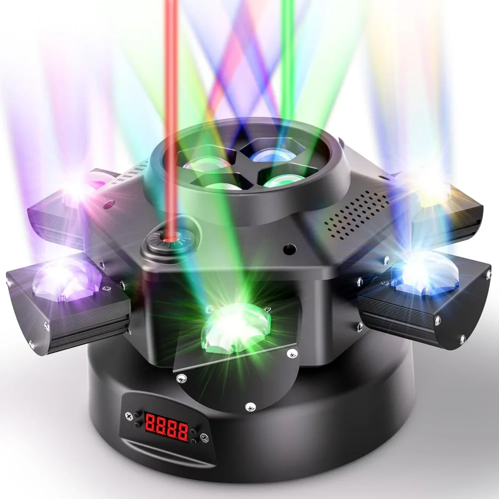 Moving Head DJ Lights, 150W RGBW LED Moving Head Light with Mixed Lighting Effects, 6 Arms Party Lights Support Sound Activated
Moving Head DJ Lights, 150W RGBW LED Moving Head Light with Mixed Lighting Effects, 6 Arms Party Lights Support Sound Activated