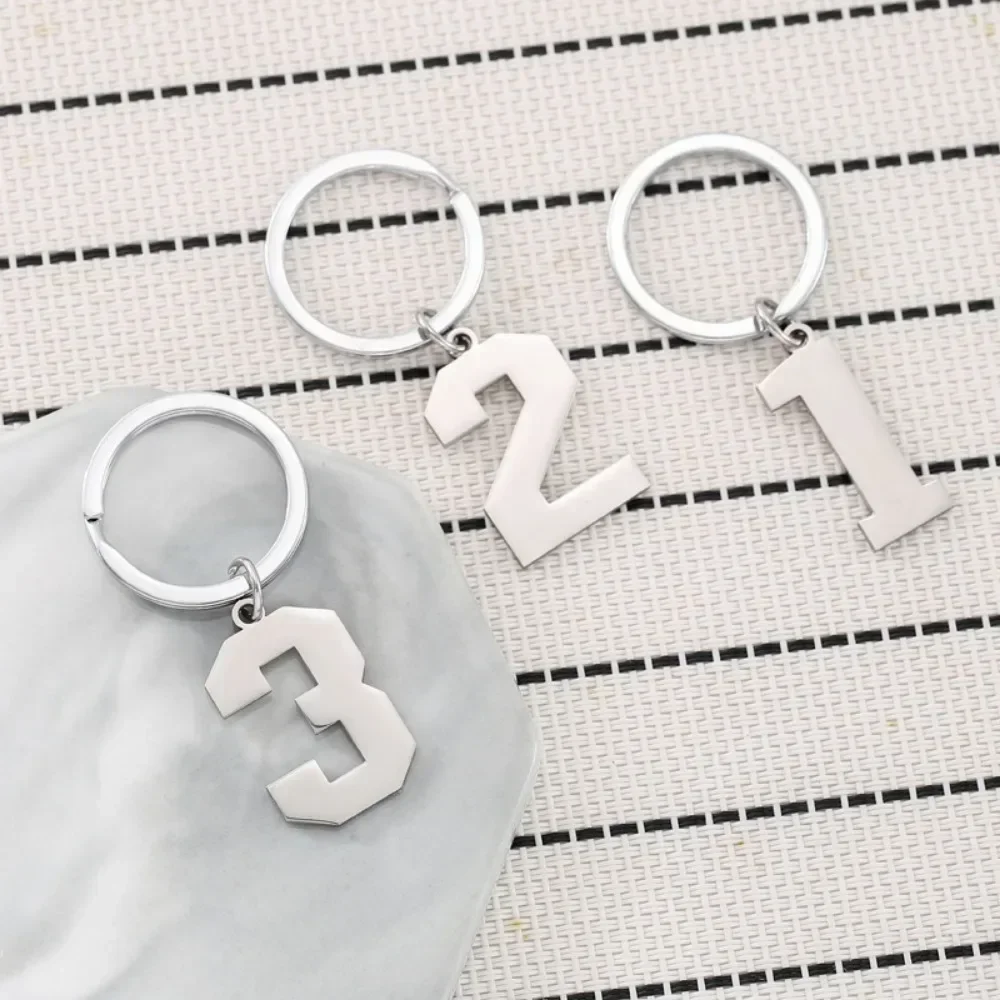 Stainless Steel Keychain New Product 0 To 9 Digital Backpack Pendant Simple Key Ring Buckle Chains Bag Car Motor Keyring Gift
Stainless Steel Keychain New Product 0 To 9 Digital Backpack Pendant Simple Key Ring Buckle Chains Bag Car Motor Keyring Gift