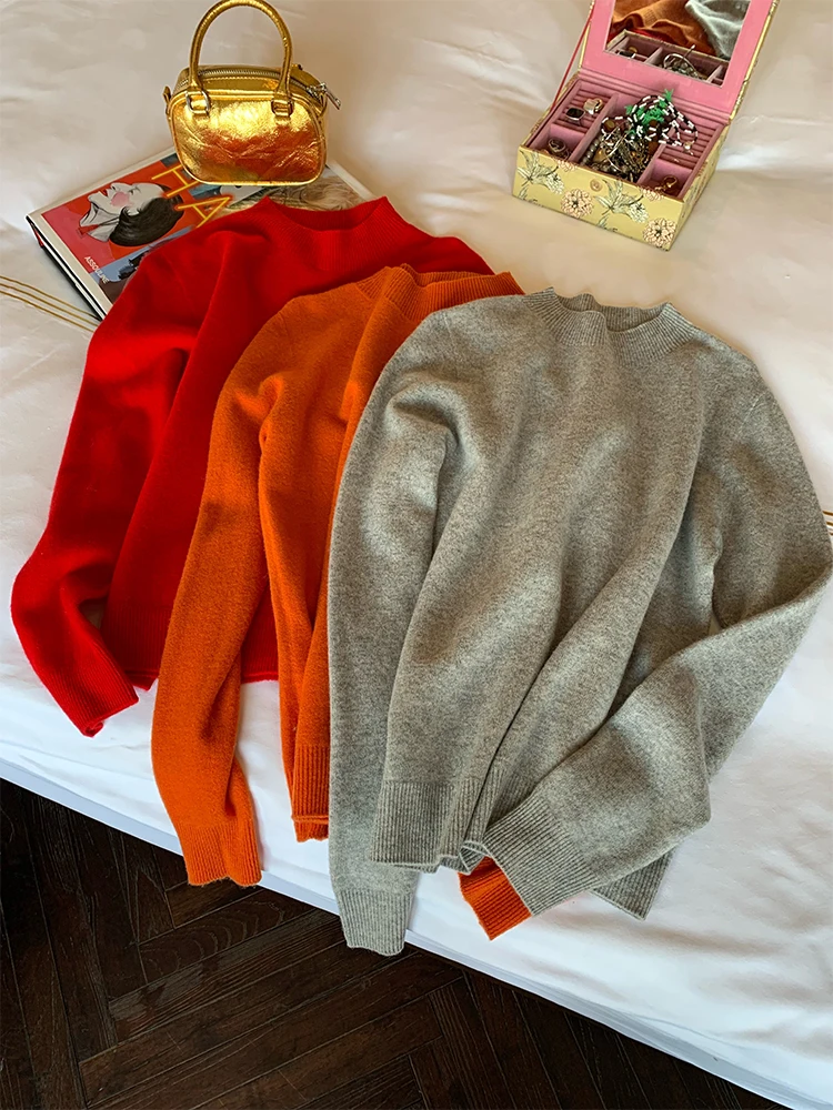 Women's Slim Fit Wool Knit Base Shirt Autumn Winter Knitted Sweater Overhead Style Fashionable Commute Style Long Sleeve
Women's Slim Fit Wool Knit Base Shirt Autumn Winter Knitted Sweater Overhead Style Fashionable Commute Style Long Sleeve