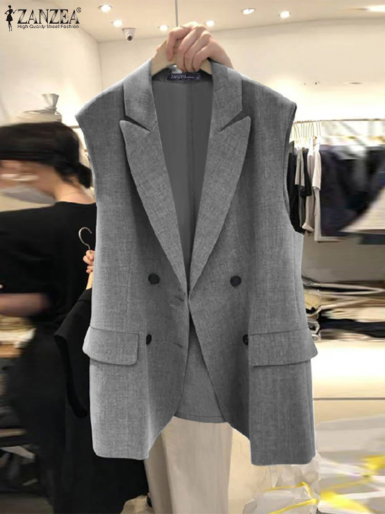ZANZEA Korean Office Blazer Vest Women Fashion Sleeveless Outwear 2024 Vintage Buttons Suit Collar Suit Vests Holiday Suit Coats
ZANZEA Korean Office Blazer Vest Women Fashion Sleeveless Outwear 2024 Vintage Buttons Suit Collar Suit Vests Holiday Suit Coats