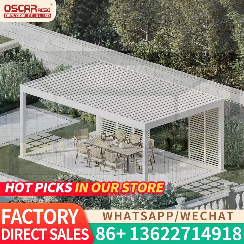 Aluminum outdoor patio cover adjustable louvered with motorized opening roof for garden backyard poolside pergola
Aluminum outdoor patio cover adjustable louvered with motorized opening roof for garden backyard poolside pergola