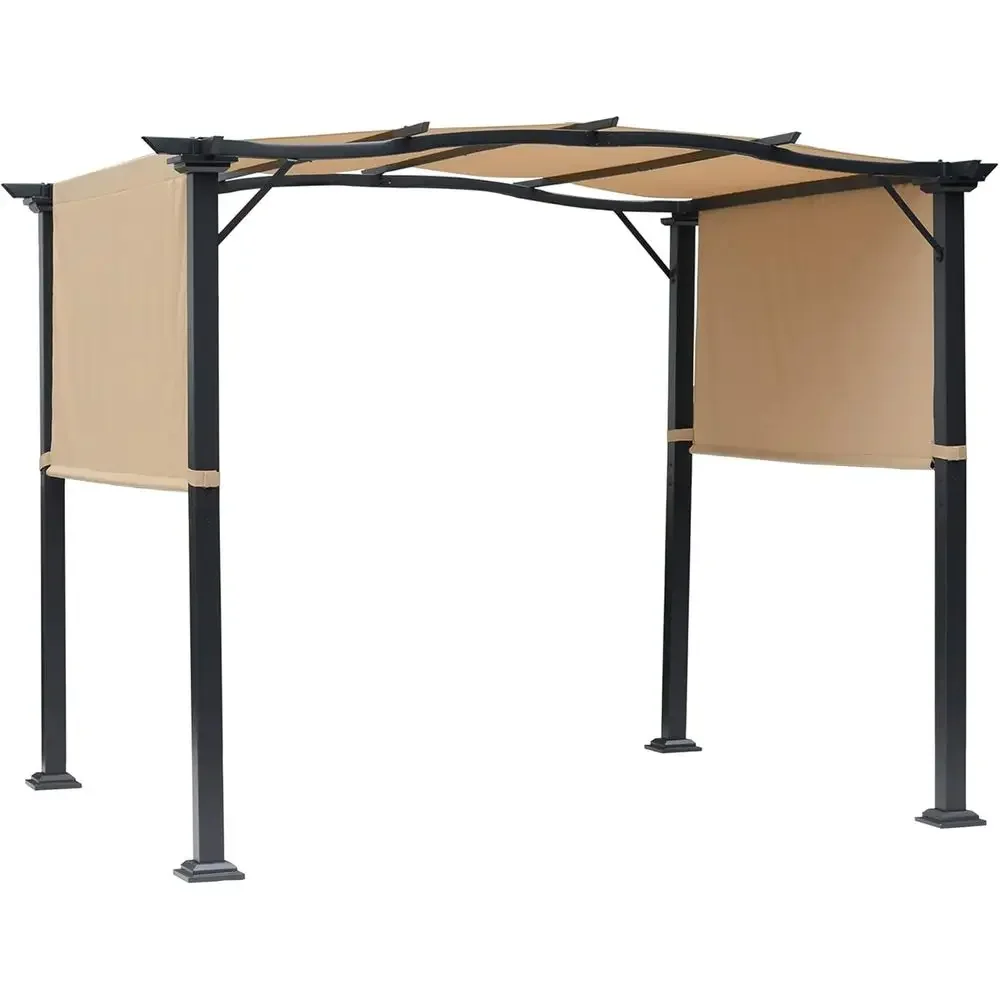 8' x 10' Retractable Pergola Steel e Polyester abric Gazebo with Retractable Shade Awning
8' x 10' Retractable Pergola Steel e Polyester abric Gazebo with Retractable Shade Awning