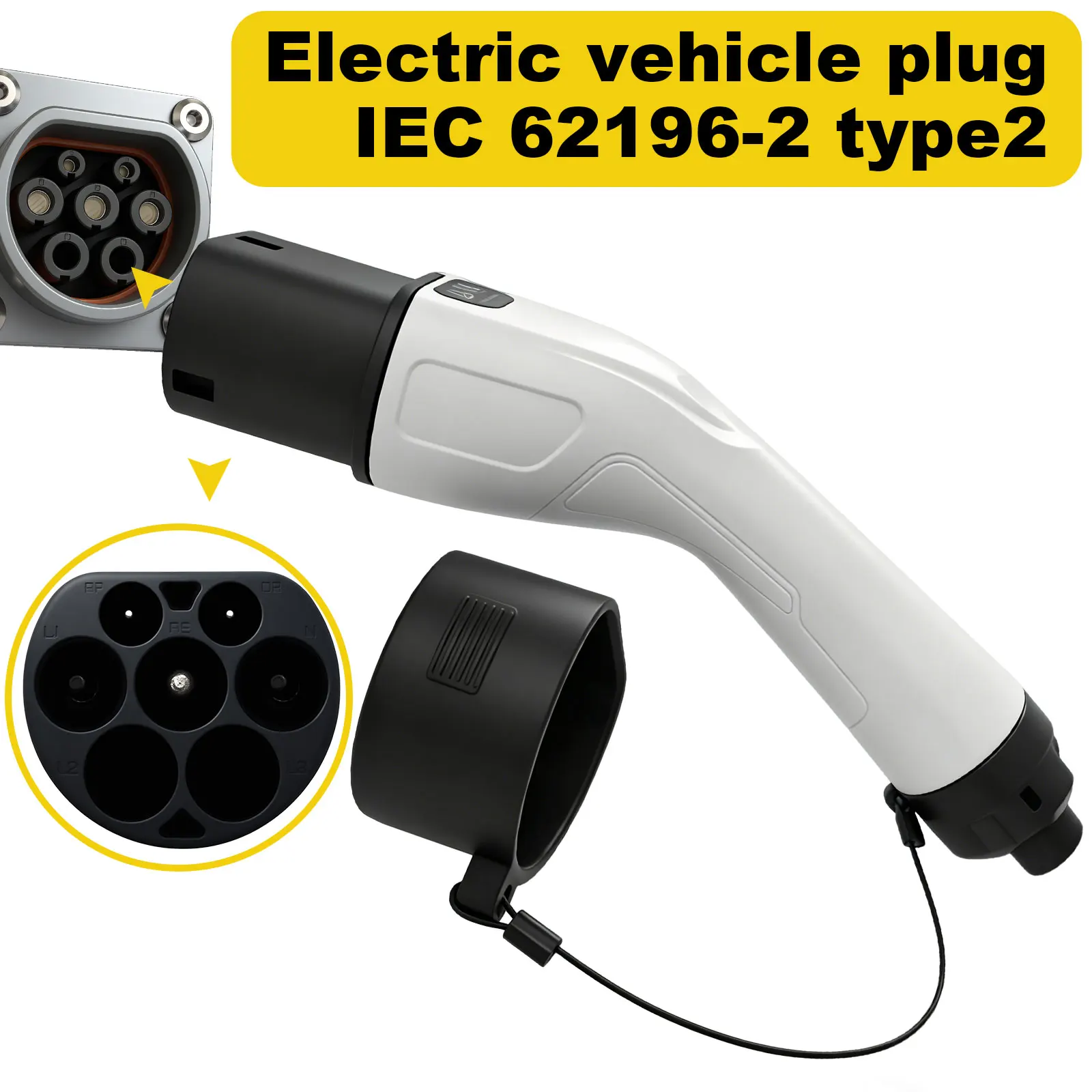 Type 2 Male EV Charger Plug IEC 62196 16A 32A EVSE Charging Gun Connector Replacement for European EV Charging Station Wallbox
Type 2 Male EV Charger Plug IEC 62196 16A 32A EVSE Charging Gun Connector Replacement for European EV Charging Station Wallbox