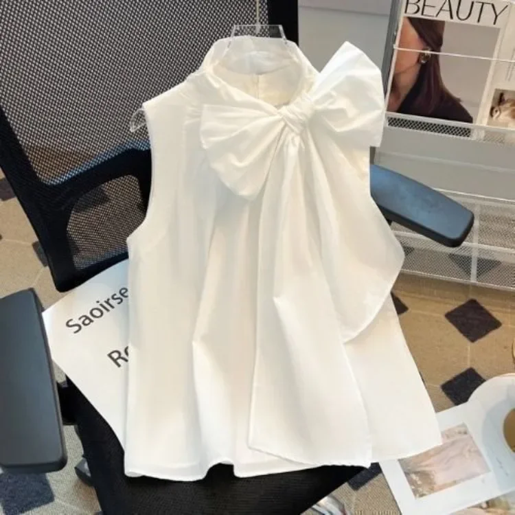 Spring New O-neck Shirts Women Y2k Sleeveless Loose Blusas De Mujer Elegant Fashion White Bow Lace Up Blouses 2025 Early
Spring New O-neck Shirts Women Y2k Sleeveless Loose Blusas De Mujer Elegant Fashion White Bow Lace Up Blouses 2025 Early