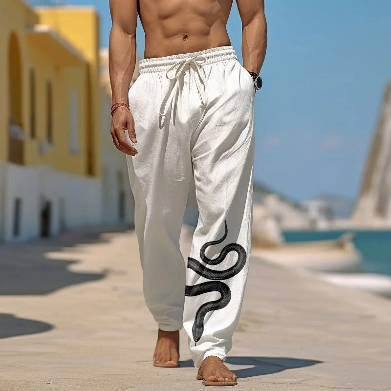 Men's casual pants, loose elastic drawstring waist, venomous snake 3D printed straight leg summer beach pants, street slow pants
Men's casual pants, loose elastic drawstring waist, venomous snake 3D printed straight leg summer beach pants, street slow pants