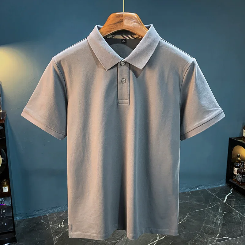 High end short sleeved polo men's 2025 summer light business casual half sleeved solid color lapel T-shirt
High end short sleeved polo men's 2025 summer light business casual half sleeved solid color lapel T-shirt