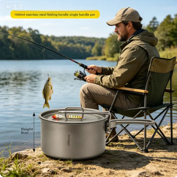 1000ml Pure Titanium Camping Pot, Foldable Handle Outdoor Cookware With Lid For Hiking
1000ml Pure Titanium Camping Pot, Foldable Handle Outdoor Cookware With Lid For Hiking