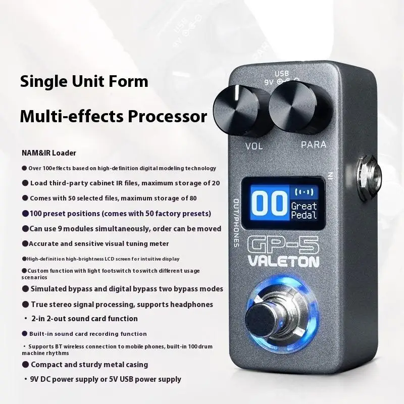 1pc GP-5 Electric Guitar Integrated Effect Device Processor/NAM&IR Loader Supports Loading Enclosure Third-party IR File
1pc GP-5 Electric Guitar Integrated Effect Device Processor/NAM&IR Loader Supports Loading Enclosure Third-party IR File