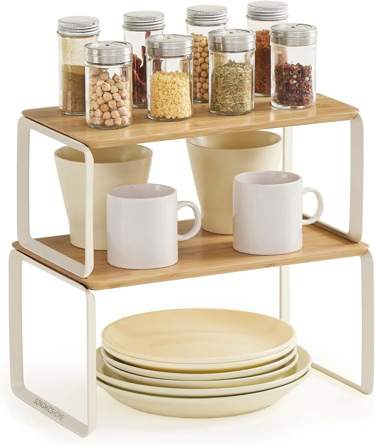 Set of 2 Expandable Kitchen Counter Shelves, Stackable Bamboo Organizer for Spices and Storage
Set of 2 Expandable Kitchen Counter Shelves, Stackable Bamboo Organizer for Spices and Storage